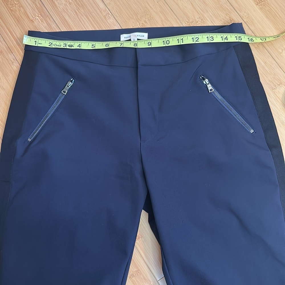 Rebecca Taylor Ava Techy Slim Ankle Crop Pants in Navy  Women’s size 10 - Picture 11 of 14